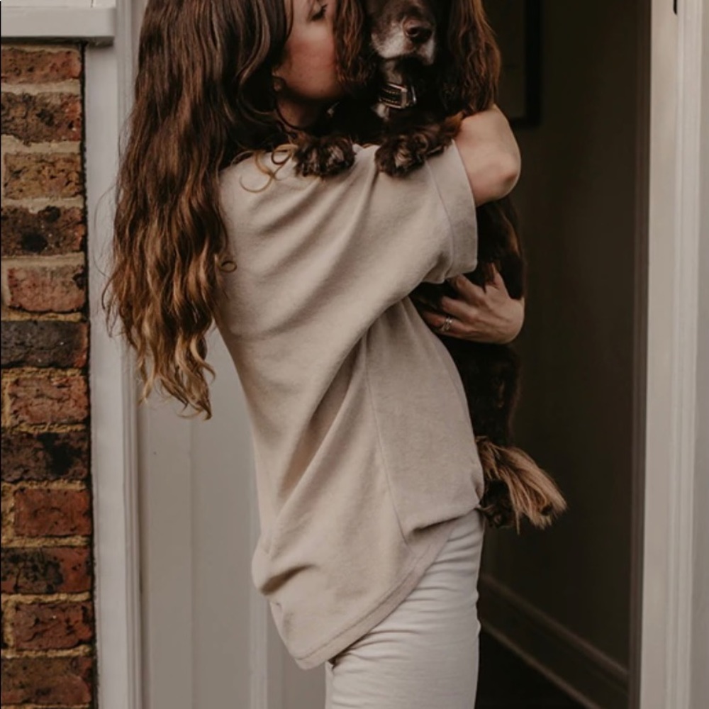 The Simple Folk Oversized Terry Top-Ecru